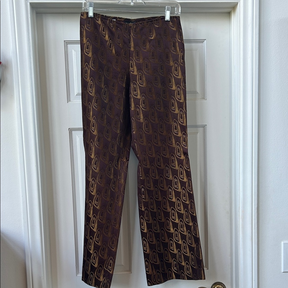 Jean Paul Gaultier Brown and Gold Patterned Women’s Pants